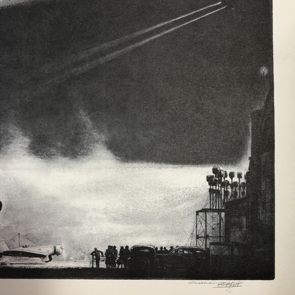 William Healslip "Airport" 1930s Art Print Treasury Collection Sketch Vintage - Picture 4 of 12